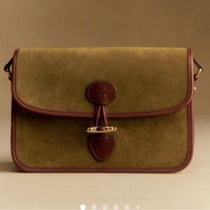 Sezane Olive and Brown Crossbody Bag
